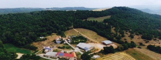 Vue aérienne de la ferme
