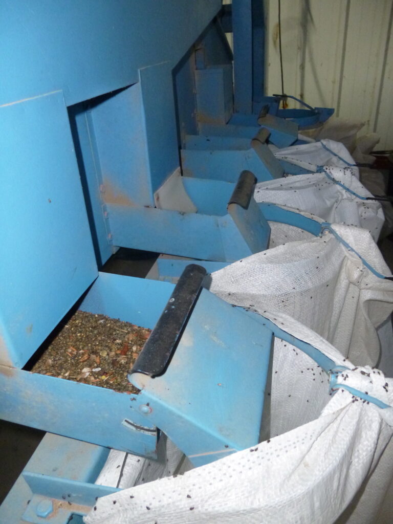 Déchets issus du tri d'un nettoyeur-séparateur à grilles superposées (10/2016) © L. Zaccagnini